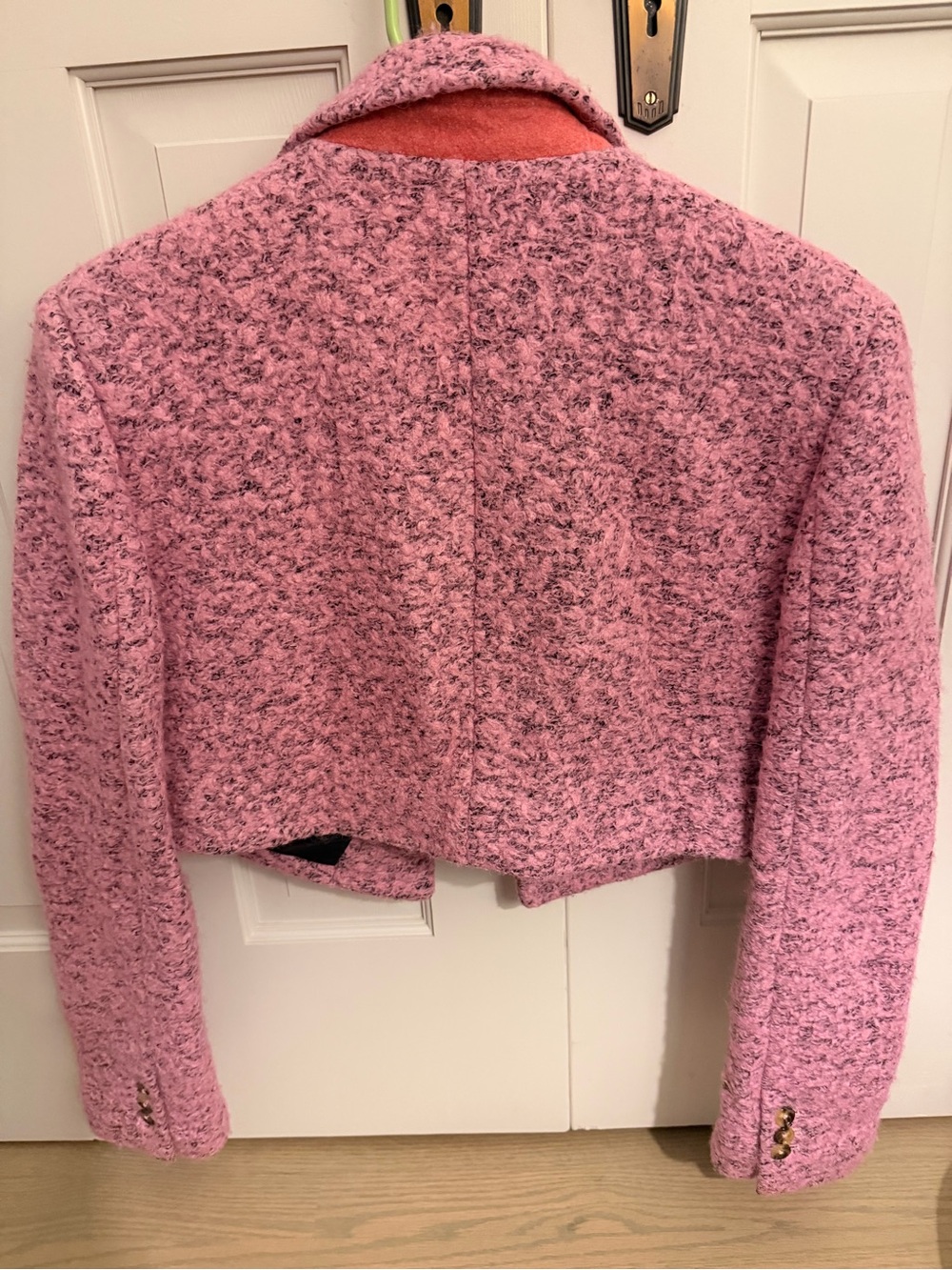 L'ACADEMIE Eira Cropped Blazer in Pink & Black Multi - Picture 3 of 8